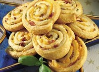 Swiss and bacon pinwheel appetizers